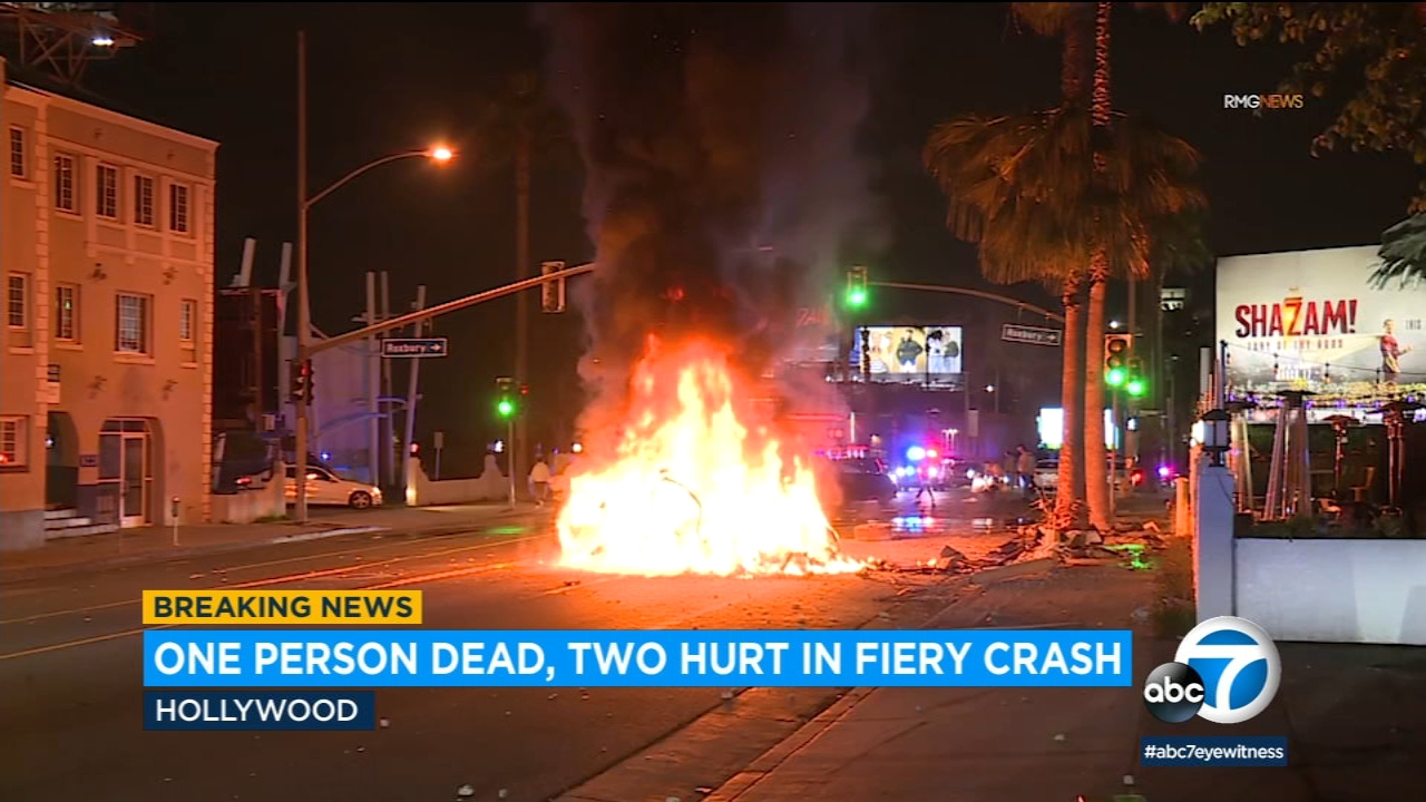 West Hollywood: 1 muerto y 2 heridos tras violento choque de un Tesla