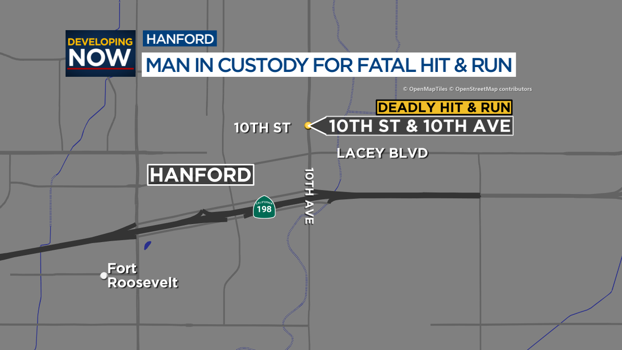 Man in custody for fatal Hanford hit and run crash