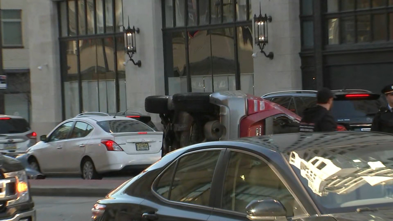 Overturned SUV shuts down northbound lanes Broad Street 