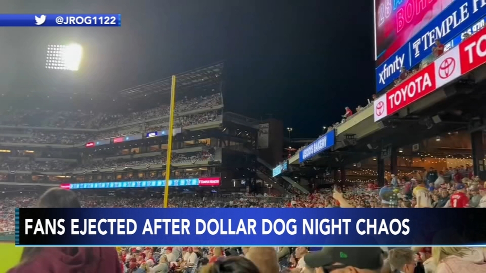 Phillies 'Dollar Dog Night' turns into food fight; some fans ejected 