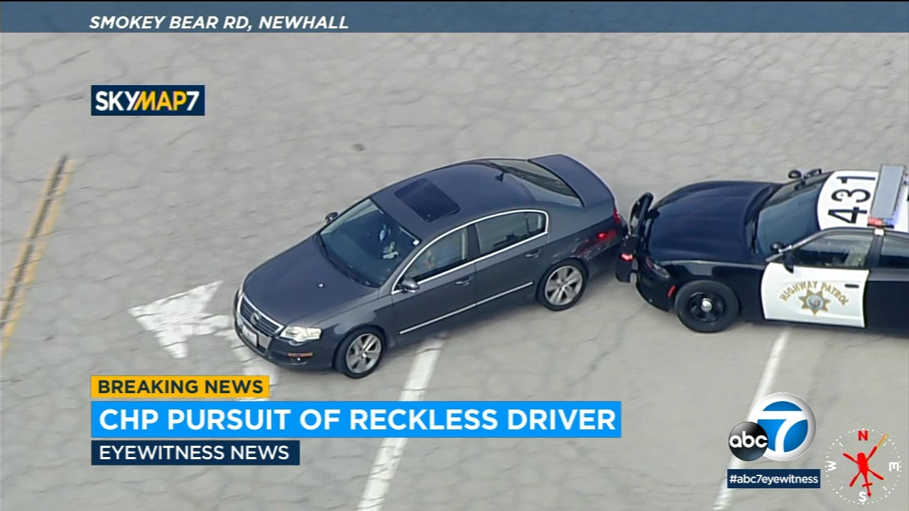 Driver runs across 5 Freeway after CHP PIT maneuver ends wild chase