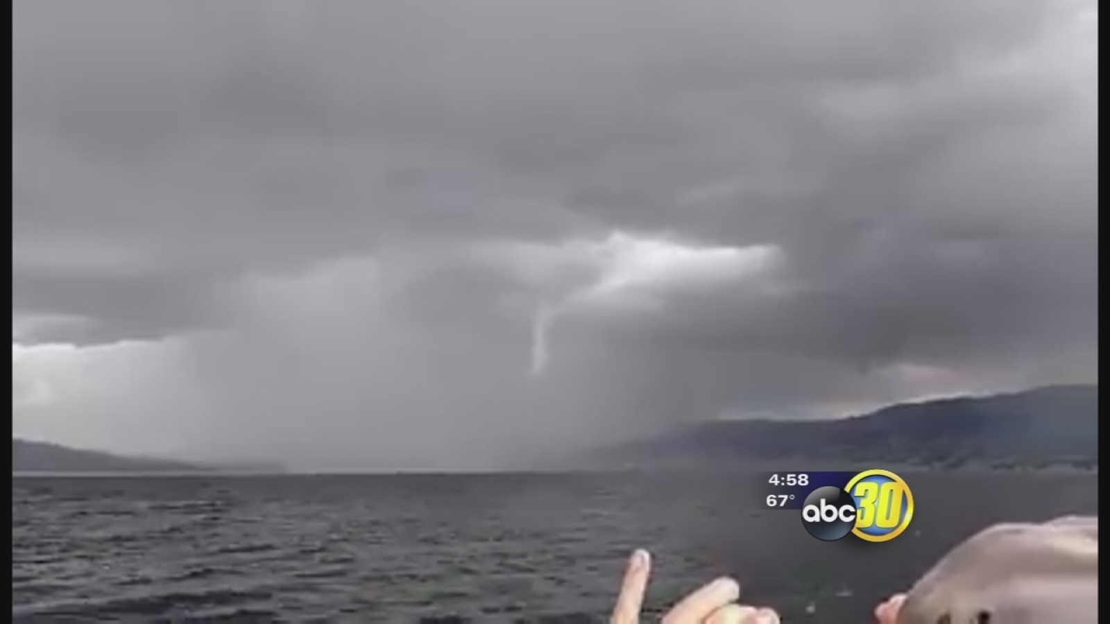 VIDEO Waterspout forms on Lake Berryessa in Napa County, California