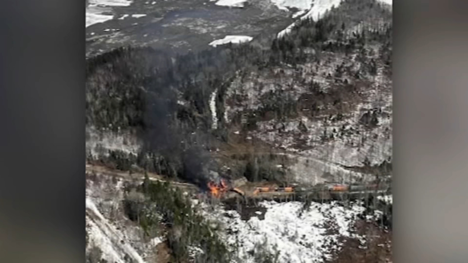 Maine derailment Freight train engines cars derail and catch fire in forest 3 hurt Maine derailment Freight train engines cars derail and catch fire in forest 3 hurt