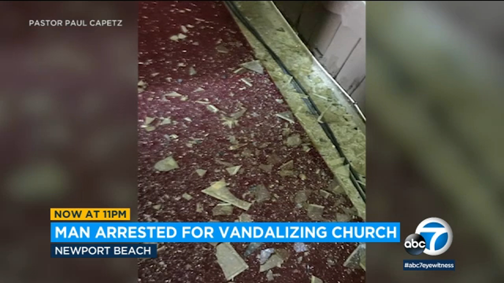 Church in Newport Beach has windows smashed, suspect caught with bat