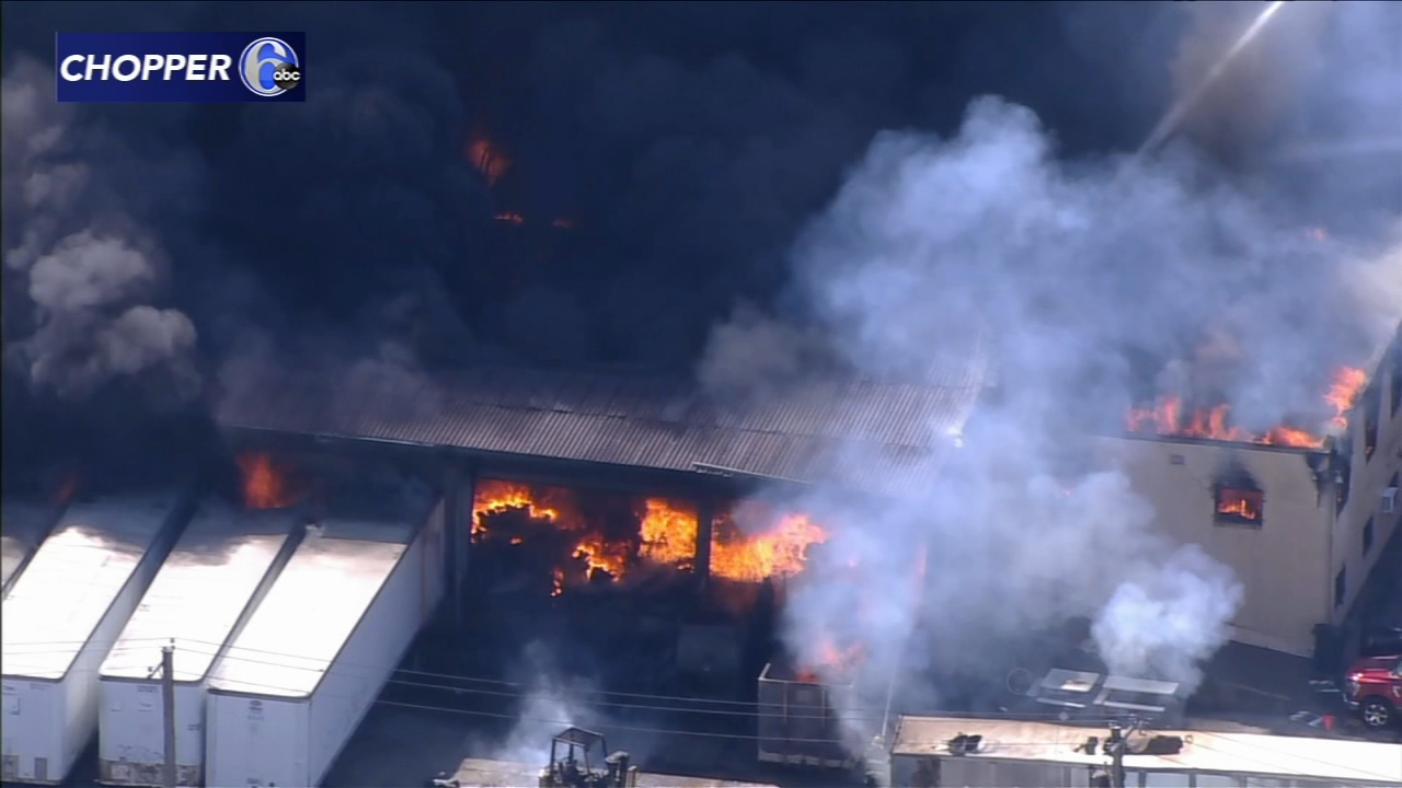 1 injured after multi-alarm warehouse fire in Wissinoming
