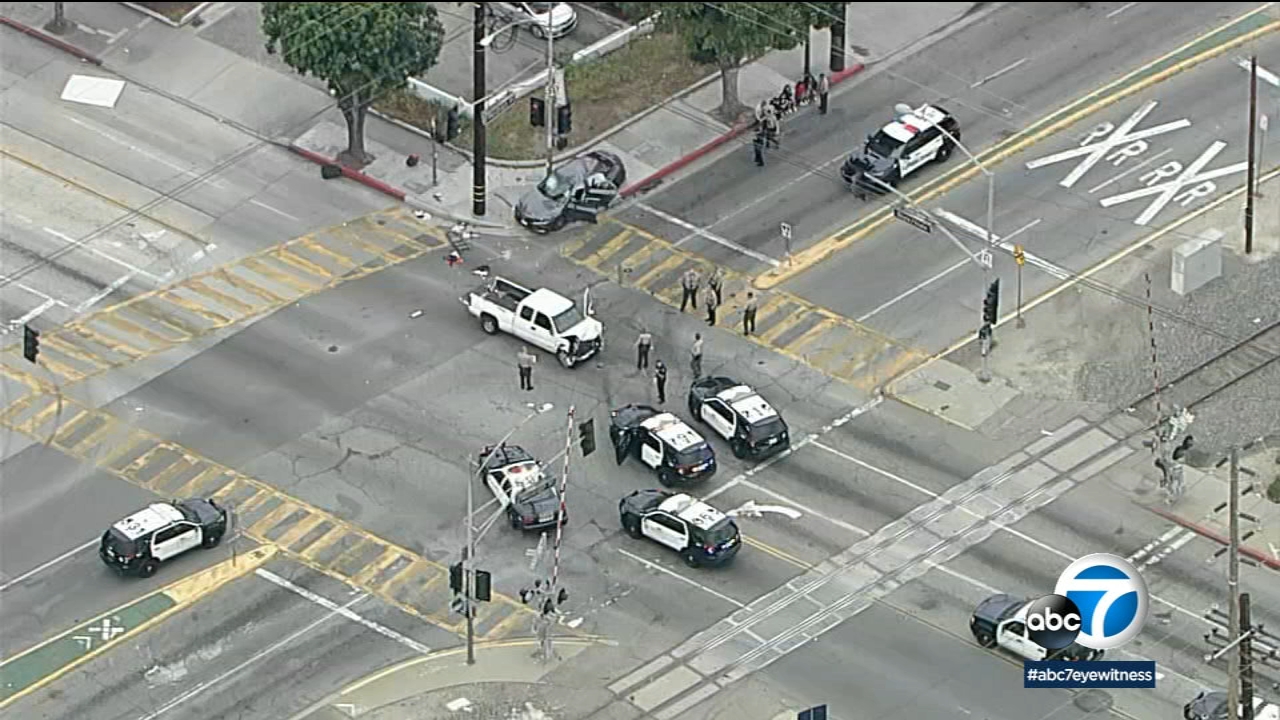Chase involving LASD ends in crash in Huntington Park; 5 injured