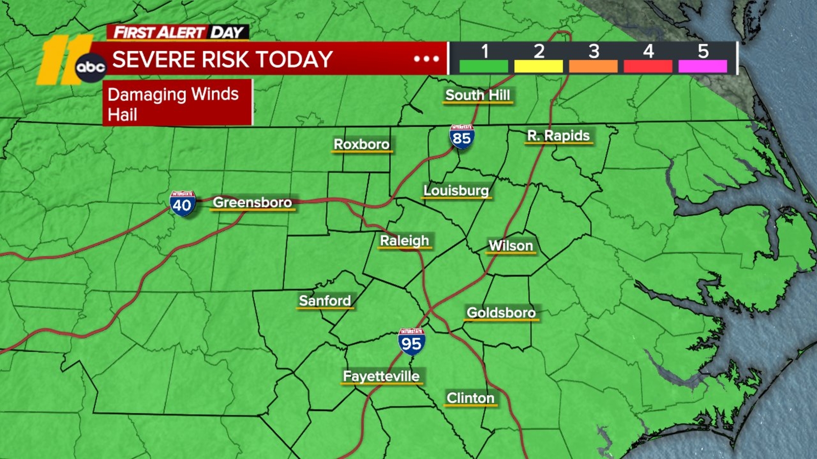 NC weather timeline | Light to moderate rain Friday morning, with level 1 severe storm risk in the evening - Vimarsana News
