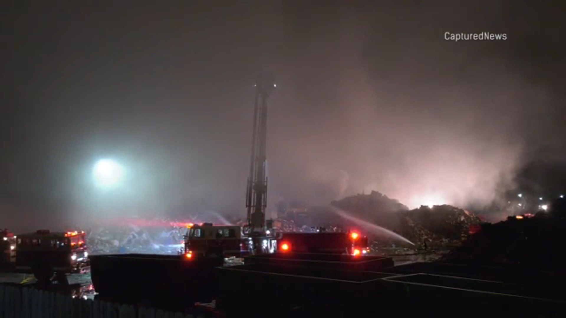 Fire at Waukegan recycling plant burning for hours, fire marshal says