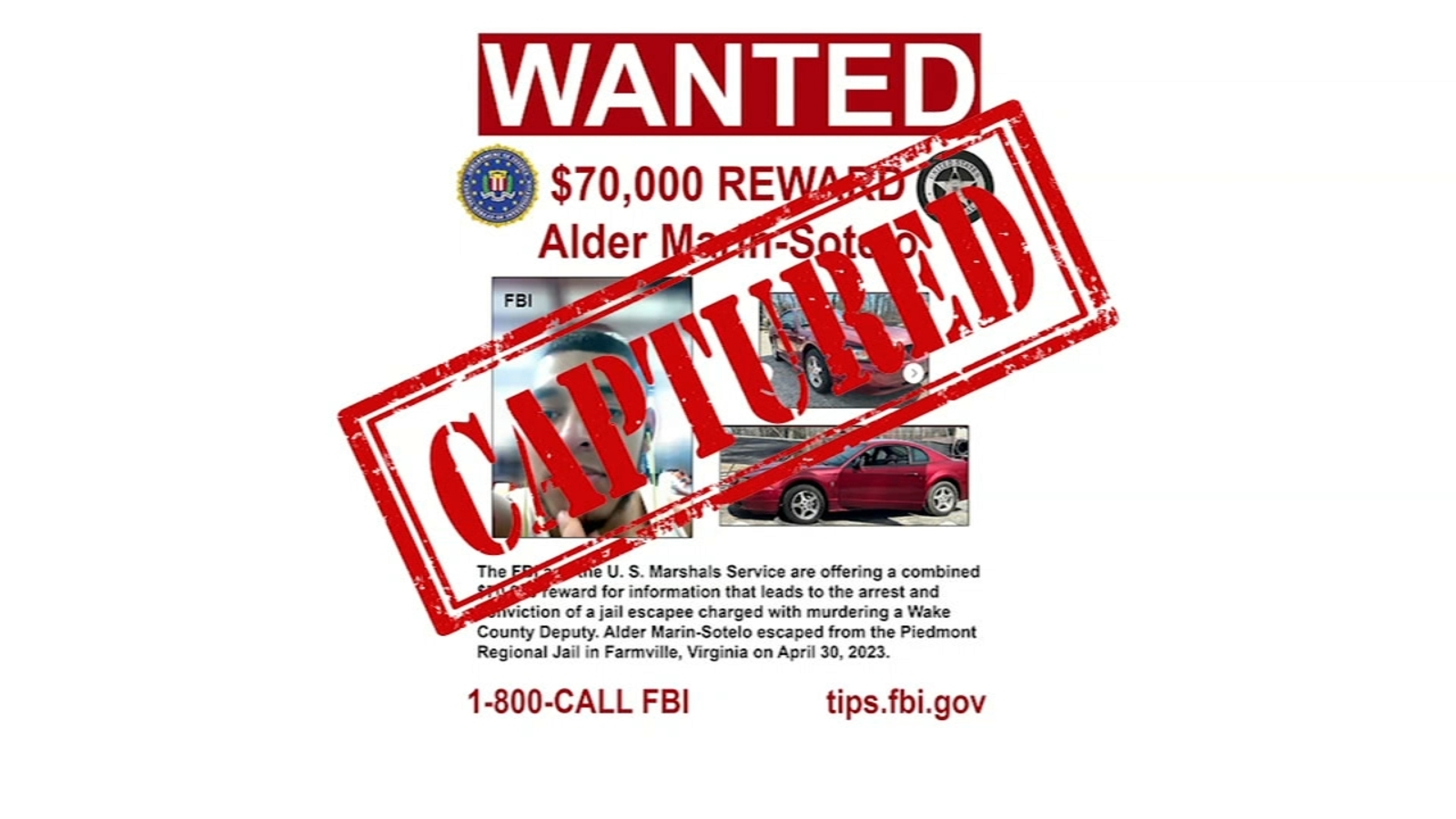 Alder Marin Sotelo jail escape | Inmate accused in murder of Wake County deputy Ned Byrd, caught in Mexico, FBI says - Vimarsana News