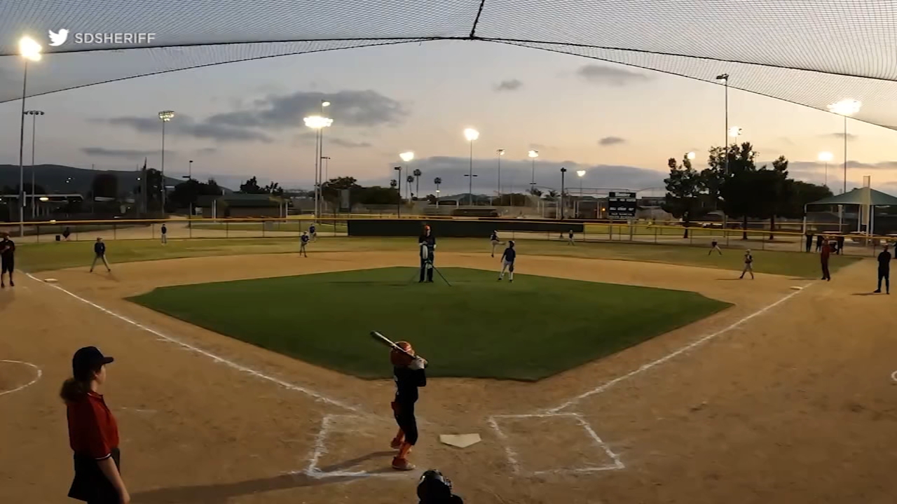 Stray bullet hits infield during baseball game in San Marcos: Video