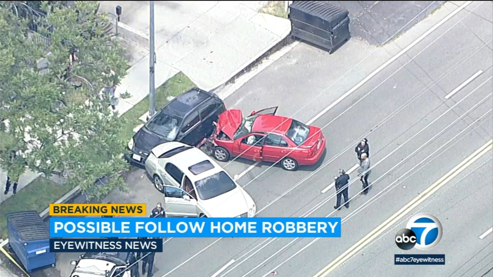 Couple in Bentley shot at during possible follow-home robbery attempt in Valley Village that ended in multi-vehicle crash - Vimarsana News