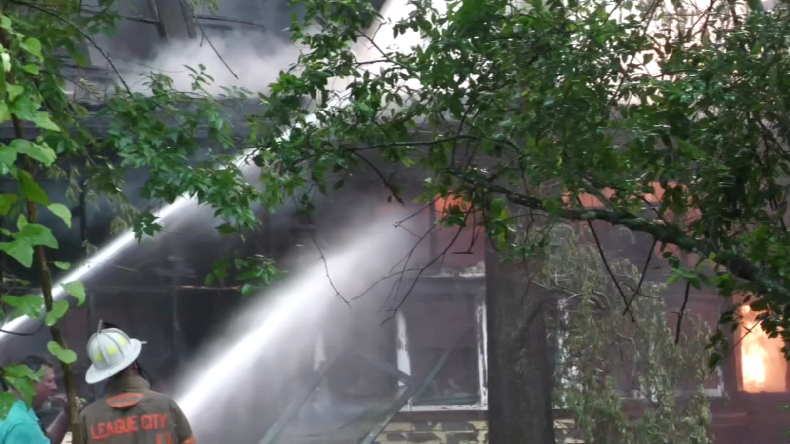 Dickinson historical house fire 3 firefighters hospitalized after