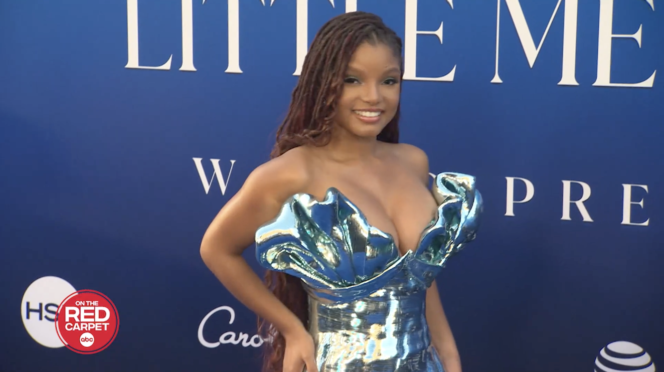 halle bailey blue dress little mermaid Free People Fp One Delia Slip Mini Dress main image 1