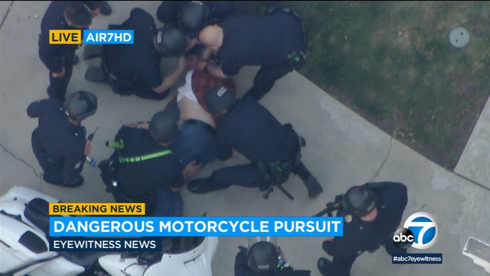 Chase through the San Fernando Valley ends with arrest of motorcyclist ...