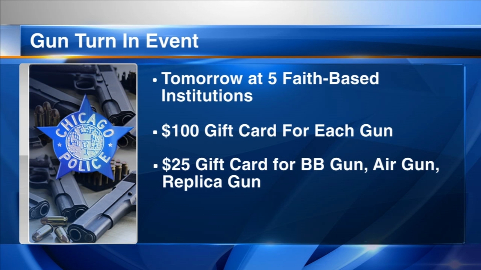 Chicago Police Department offering $100 gift cards for firearms at gun turn-in events across city - Vimarsana News