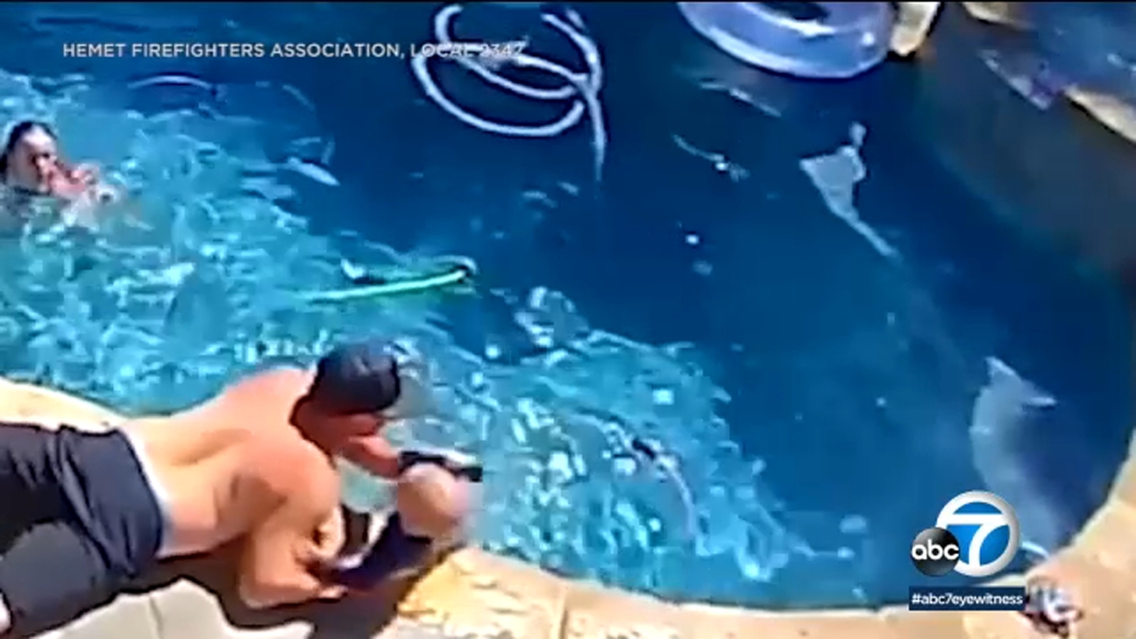 Quickthinking first responder saves 1yearold son who jumped in pool without life vest