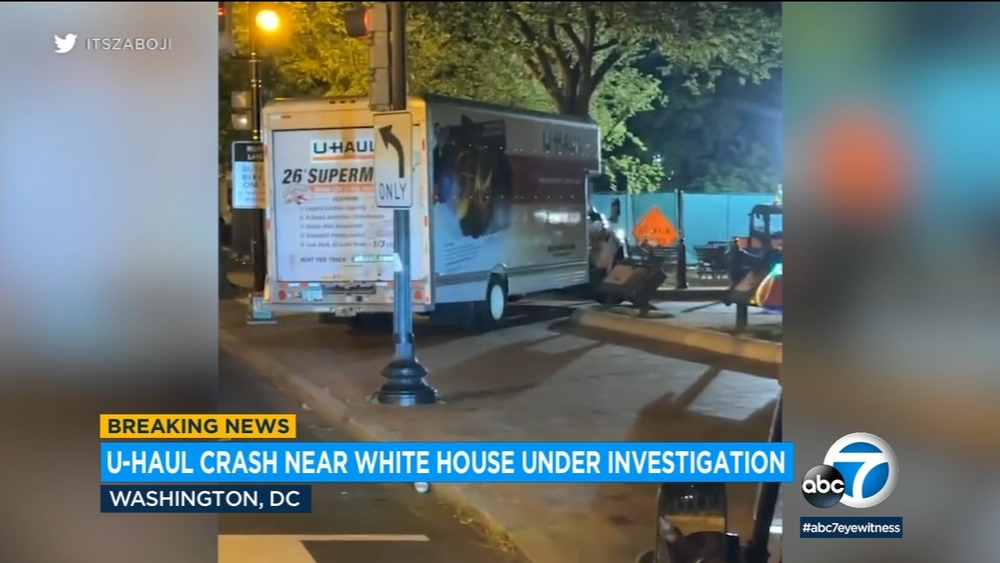 Driver crashes U-Haul into security barrier near White House