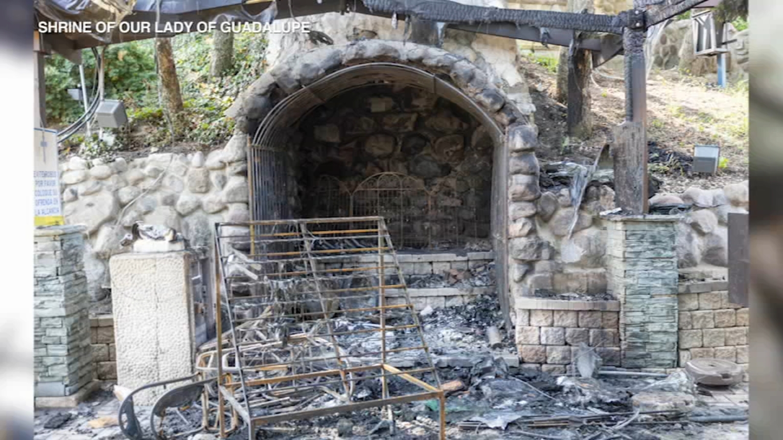 Des Plaines Shrine of Our Lady of Guadalupe damaged in apparent arson person of interest custody Des Plaines Shrine of Our Lady of Guadalupe damaged in apparent arson person of interest custody
