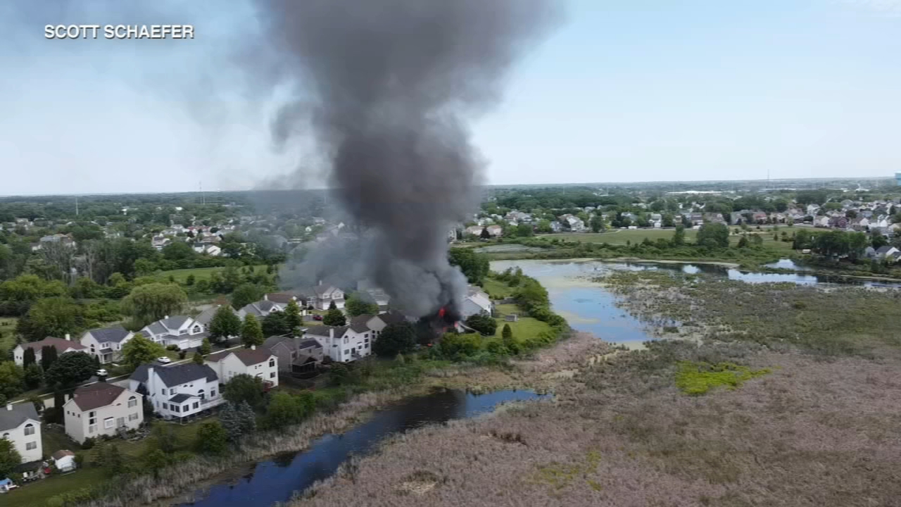 Round Lake Beach house fire burns for hours thanks to hot, dry weather