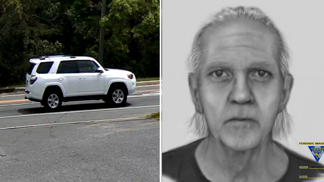 New Jersey State Police released this composite sketch and a vehicle wanted in connection with an attempted abduction on May 28, 2023, at a Wawa on Rt. 47.