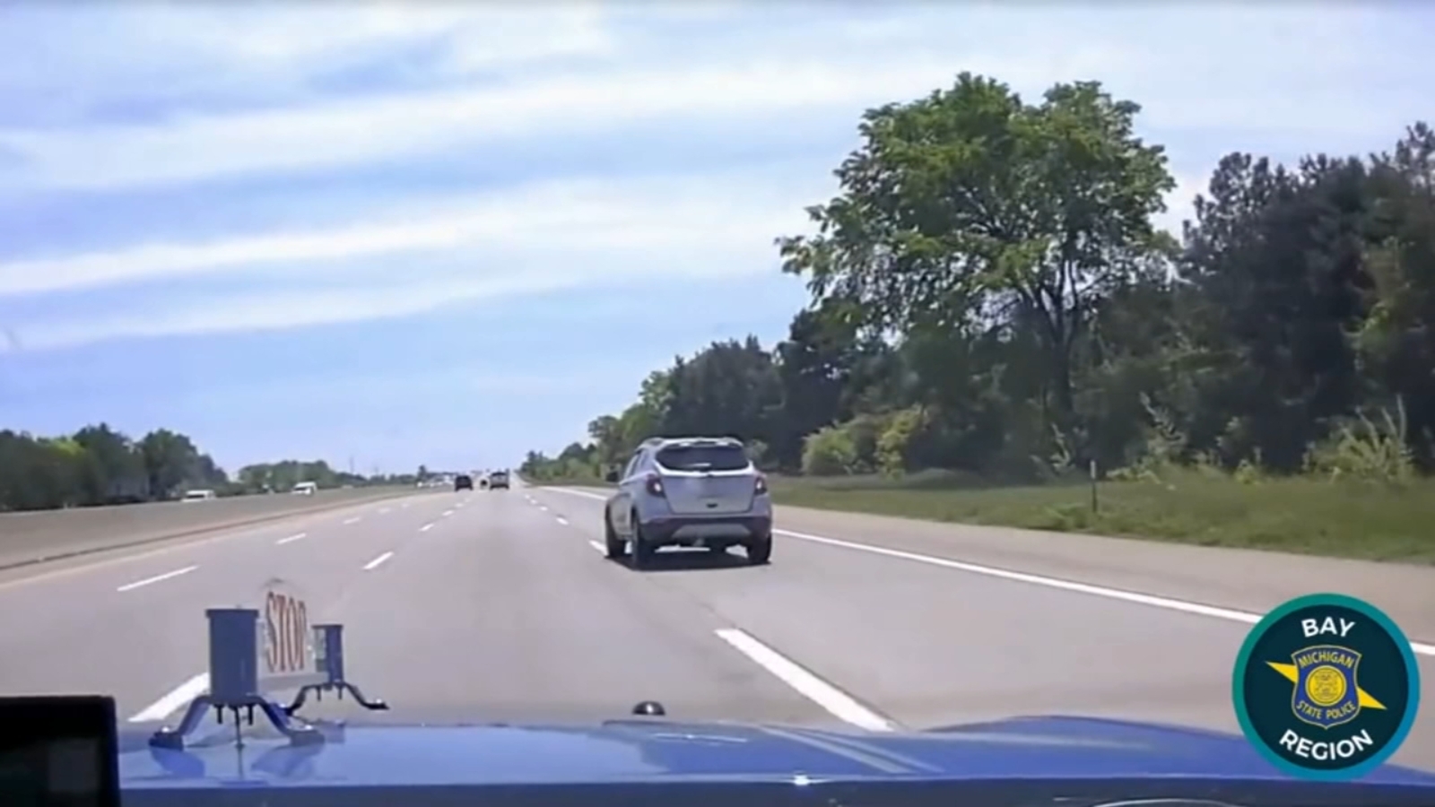Michigan State Police chase 10yearold boy driving stolen car, video