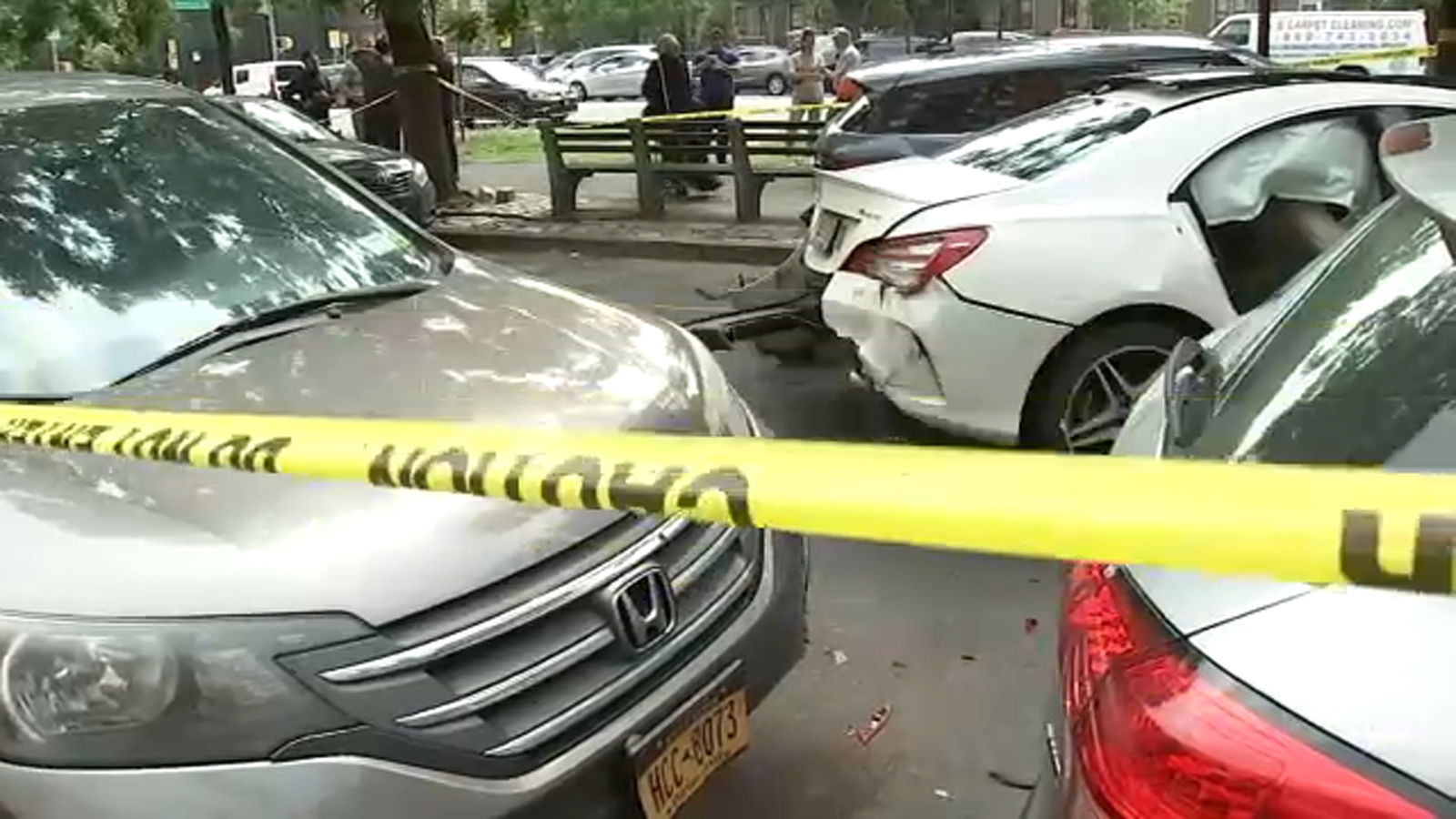 Search for driver after vehicle crashes into parked cars in Kensington ...