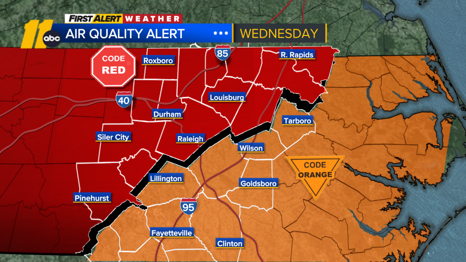 Canadian wildfire smoke | Code Red air quality alert active Wednesday for much of North Carolina - Vimarsana News