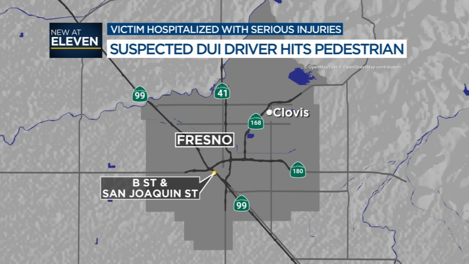 Pedestrian hospitalized after being hit by DUI suspect in southwest Fresno - Vimarsana News