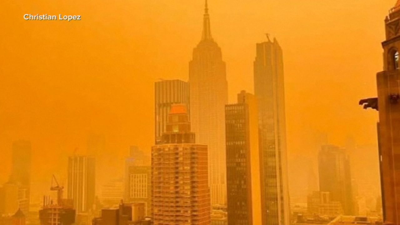 Air quality alert updates: New York City skyline turns orange due