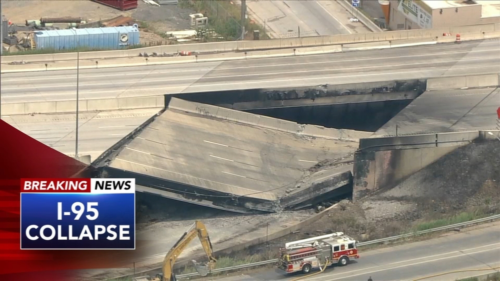 Portion of I-95 to be closed for 'months' after fire, collapse