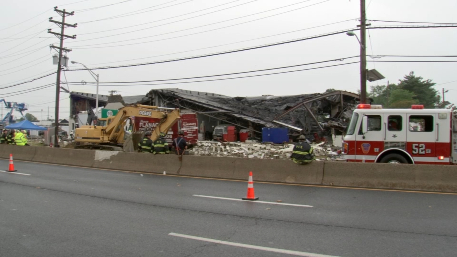 Pennsauken 2alarm fire damages garage on Route 130, explosions heard