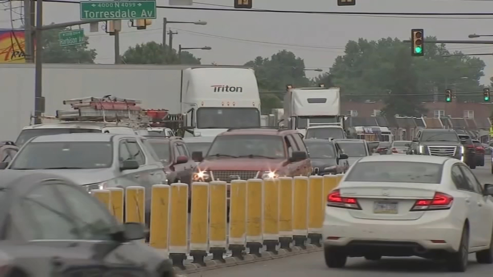 Philadelphia commuters trying to navigate around traffic due to I95