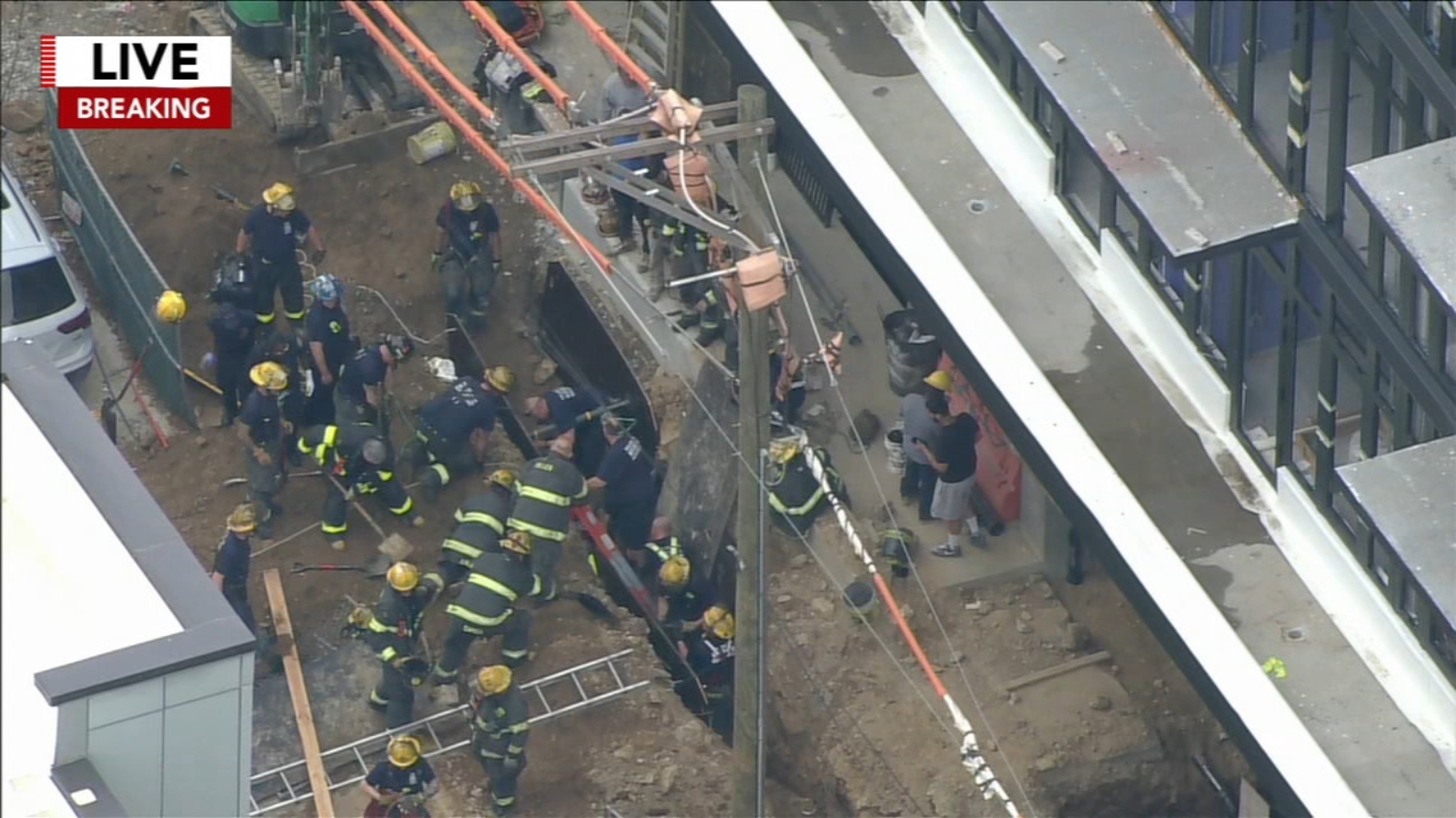 Crews rescue worker trapped under trench in Kensington Crews rescue worker trapped under trench in Kensington