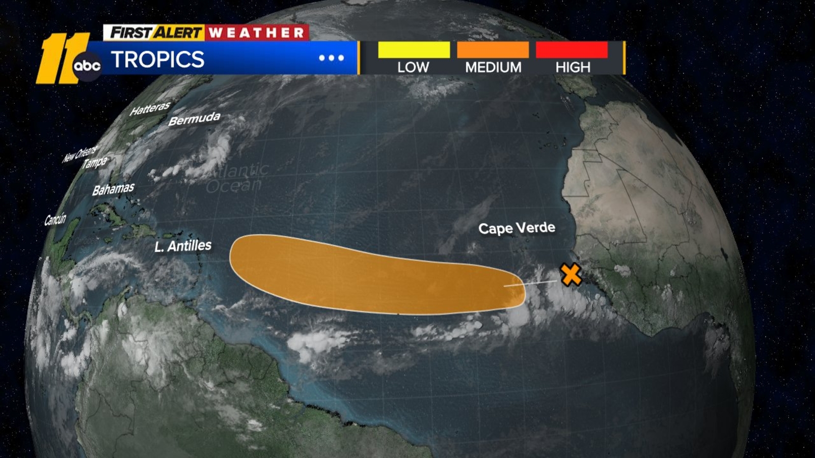 National Hurricane Center Tropical wave developing off coast of Africa