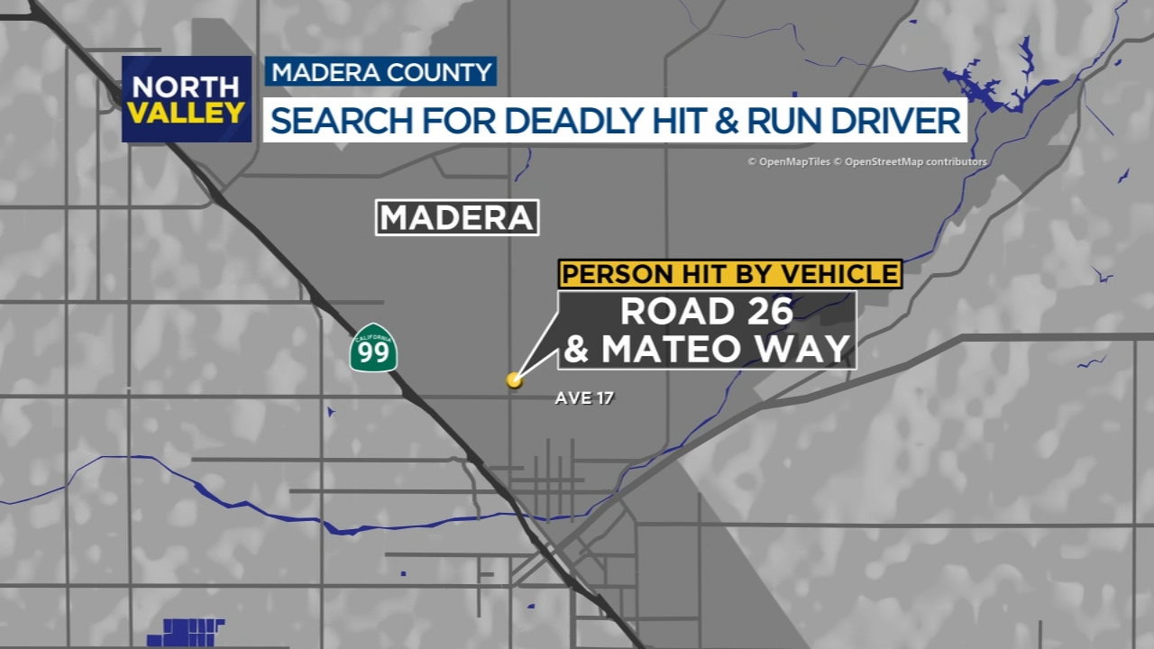 Officers searching for driver in deadly hit-and-run in Madera County