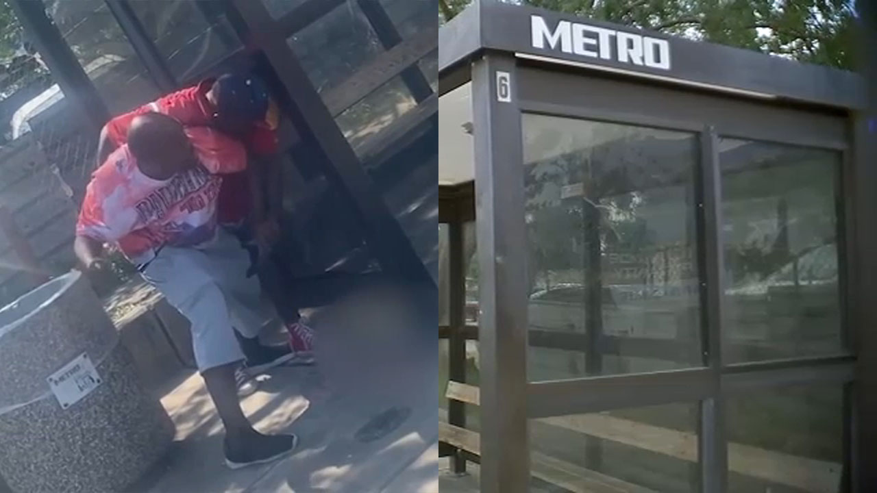 Video shows stabbing victim fighting back against alleged attacker