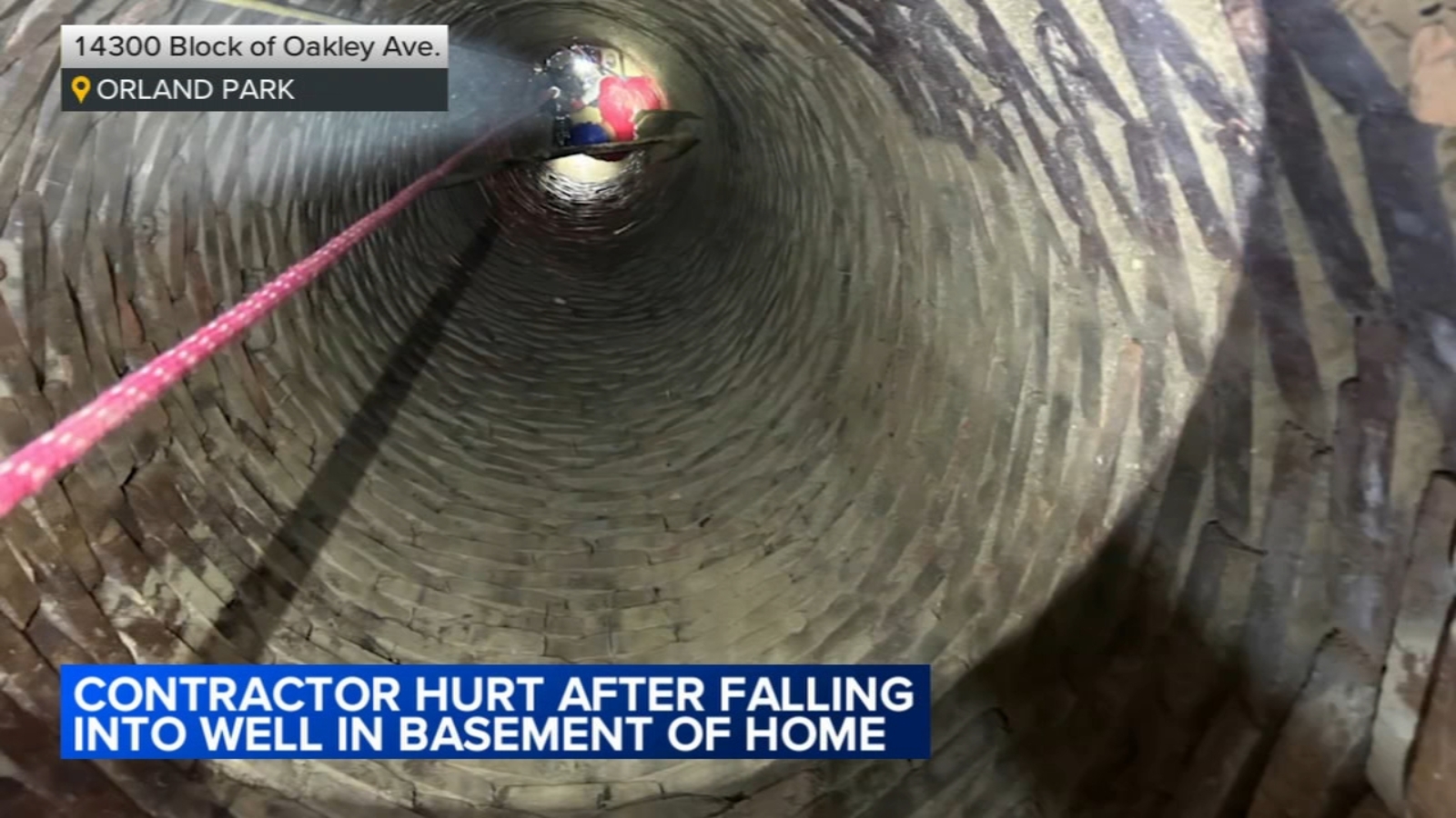 Contractor rescued after falling down well in Orland Park homes basement