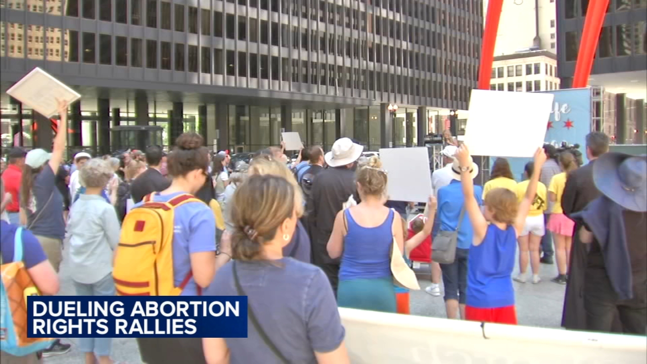 Demonstrations on both sides of abortion issue held downtown, one year after Roe v. Wade overturned