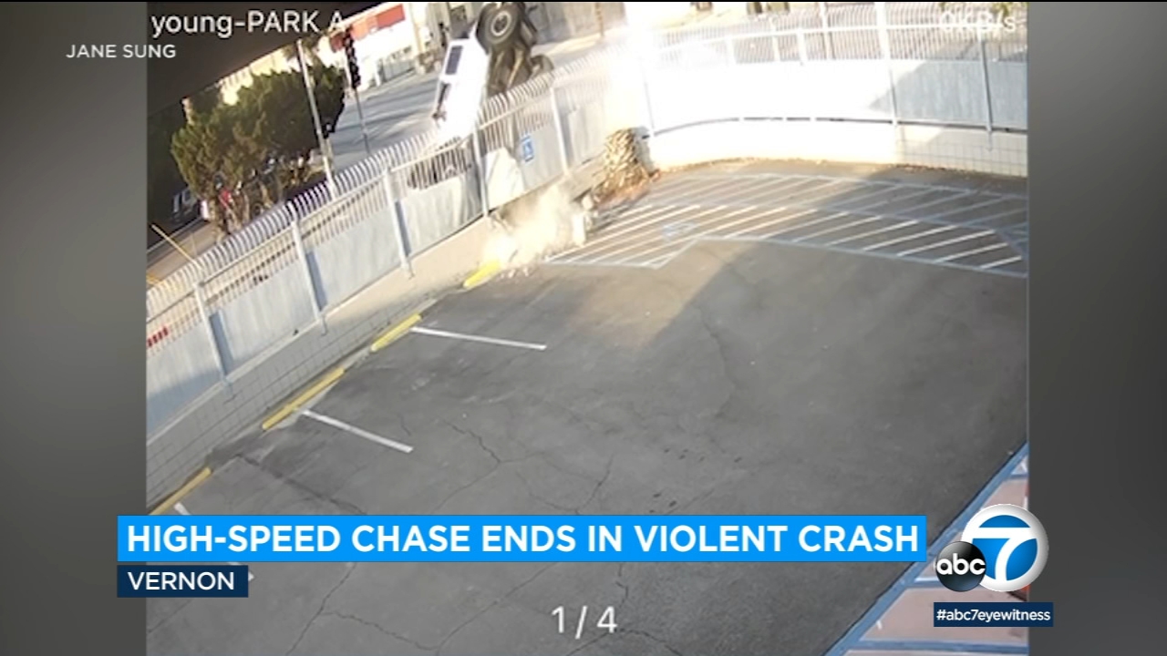 High-speed chase causes Jeep to fly into air and crash in Vernon