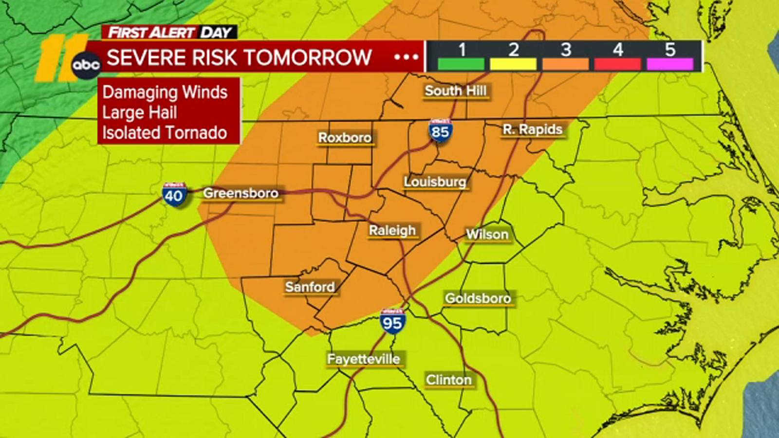 NC weather: Level 3 risk of severe storms Monday -- strong wind, damaging hail most likely threats; flooding, tornados less likely - Vimarsana News