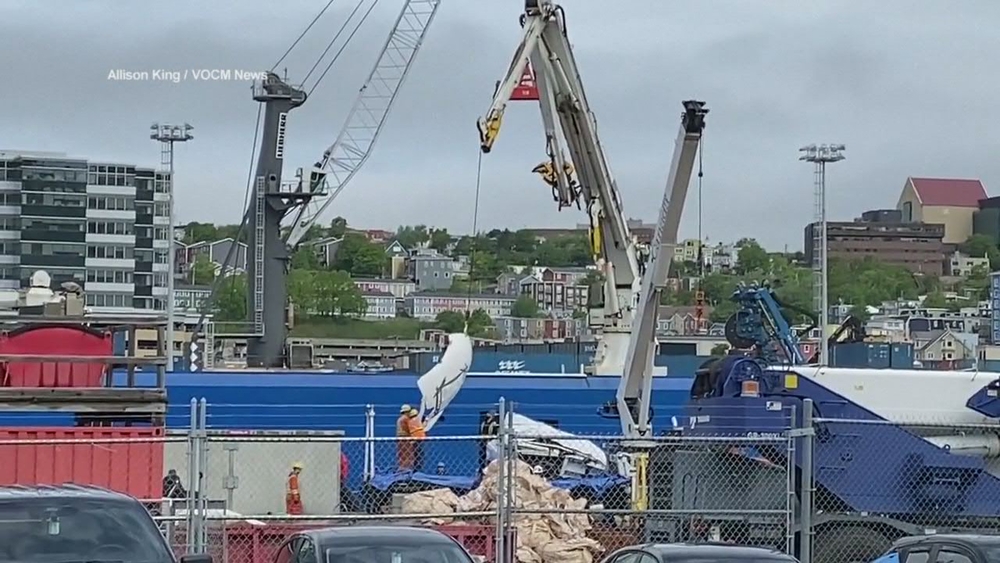 Video shows debris from Titan sub being unloaded at Canadian pier