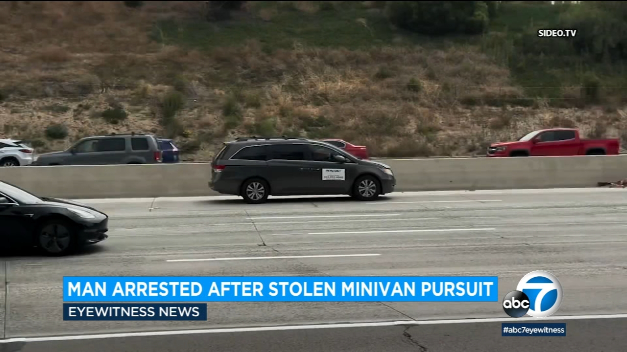 Driver of minivan leads CHP on high-speed chase through SoCal