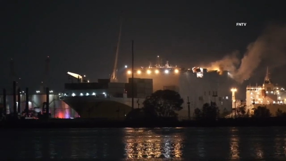 2 firefighters killed while battling blaze on cargo ship in Port Newark
