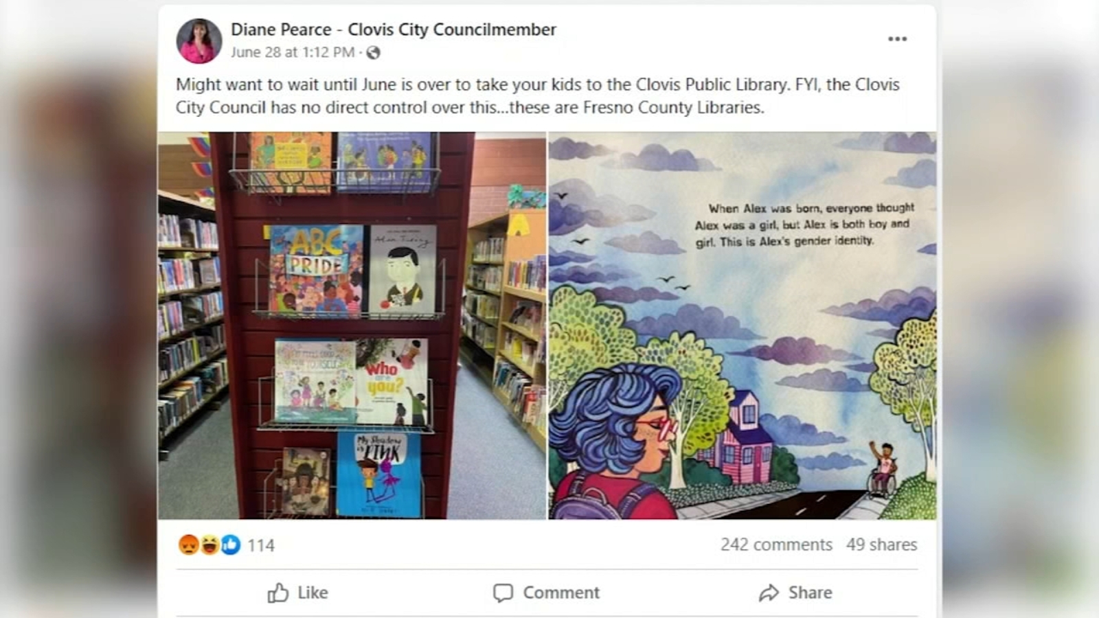 Debate over Clovis councilwomans comments on LGBTQ display at library Debate over Clovis councilwomans comments on LGBTQ display at library