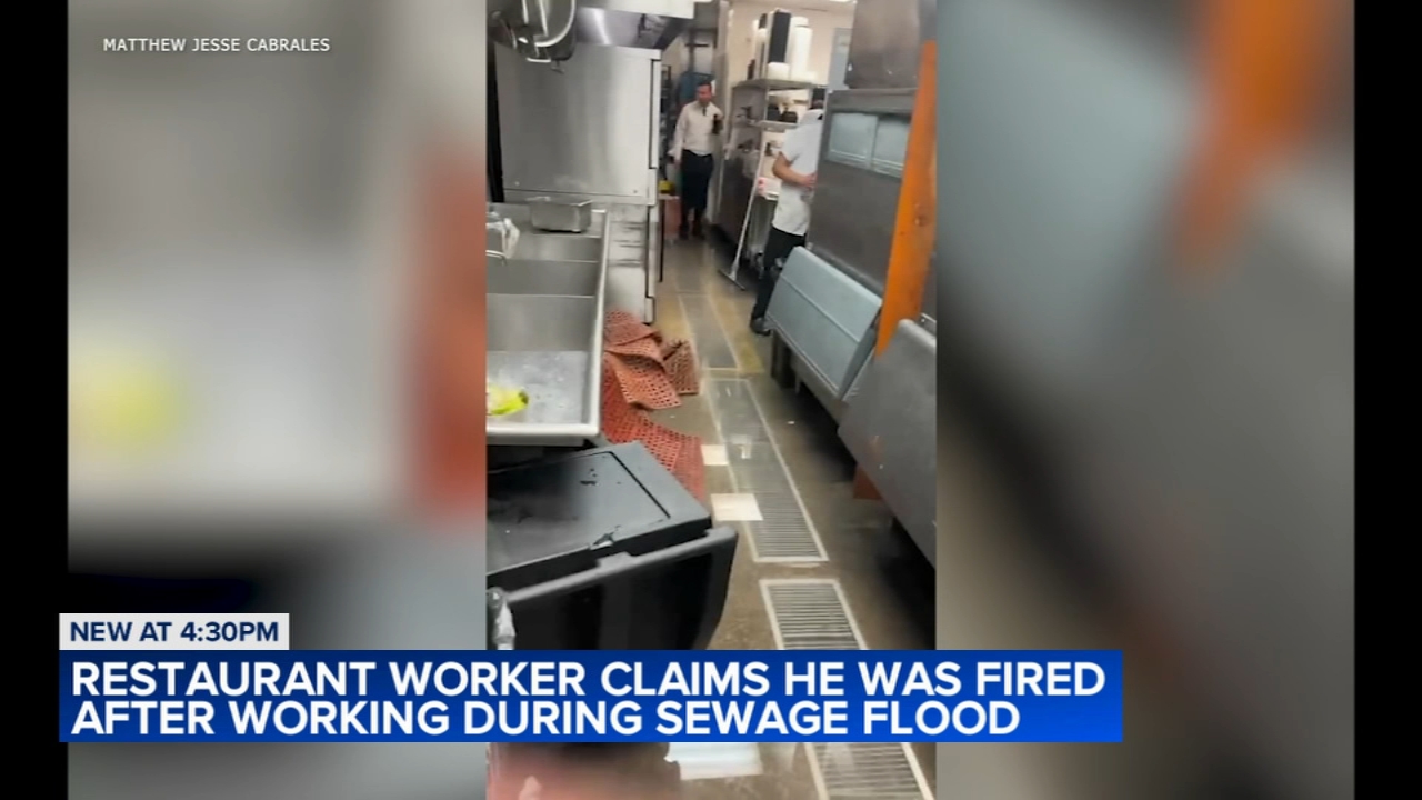 Restaurant worker claims he was fired for speaking up about sewage flood