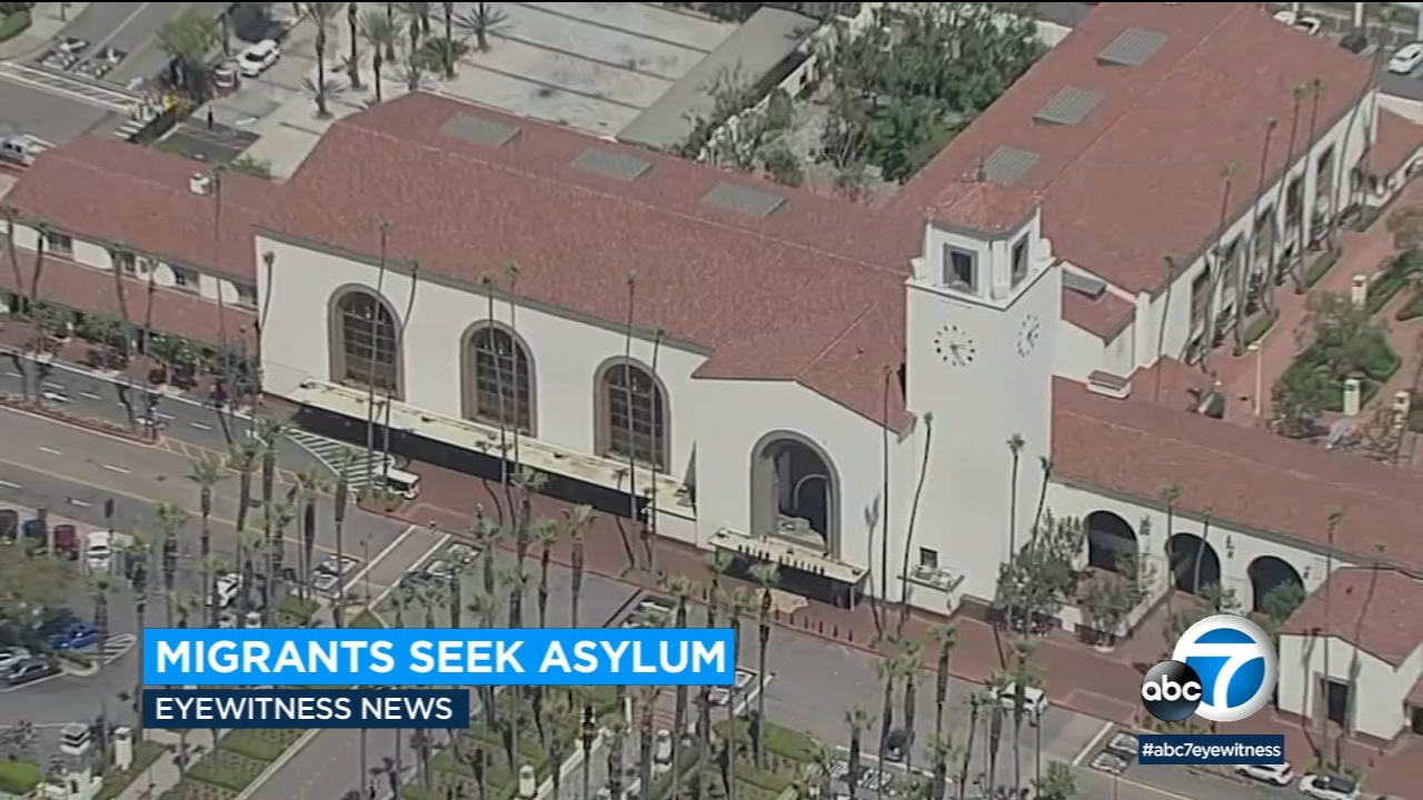 Third bus of migrants arrives in downtown LA from Texas