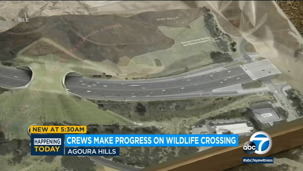 Wildlife crossing over the 101 Freeway closer to completion