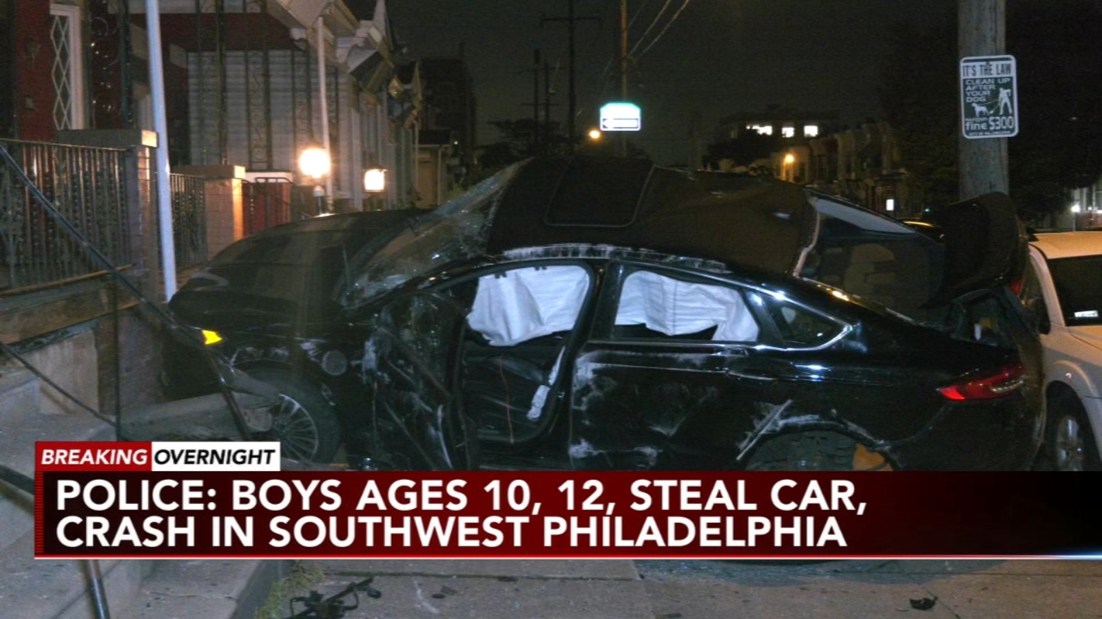 2 young boys steal Hyundai crash in Southwest Philadelphia Police