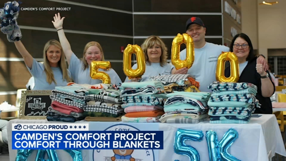 Camden's Comfort Project making blankets for babies in hospital