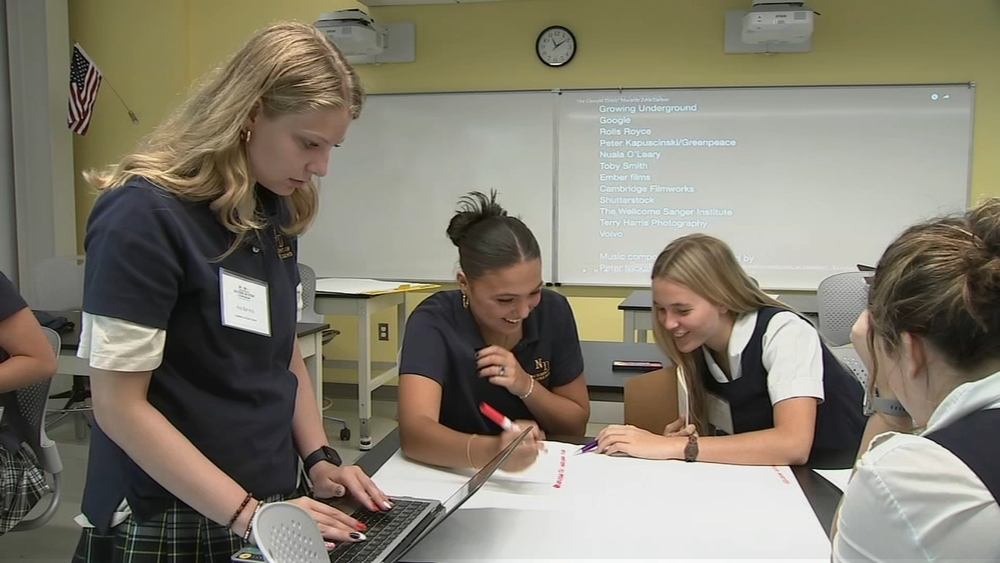 Students taking part in Sisters of STEM Symposium in Radnor, Pa.